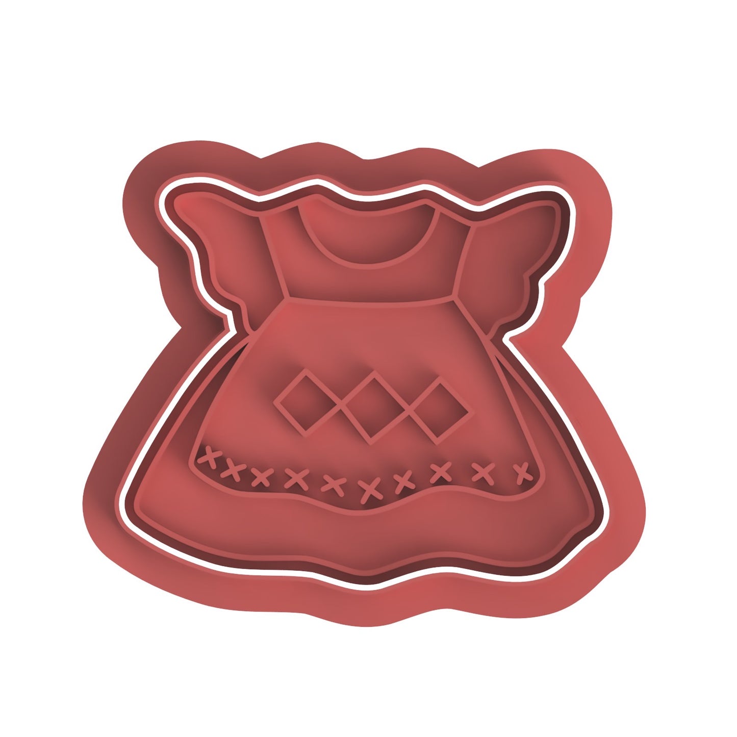 Strawberry Shortcake dress cookie cutter with stamp