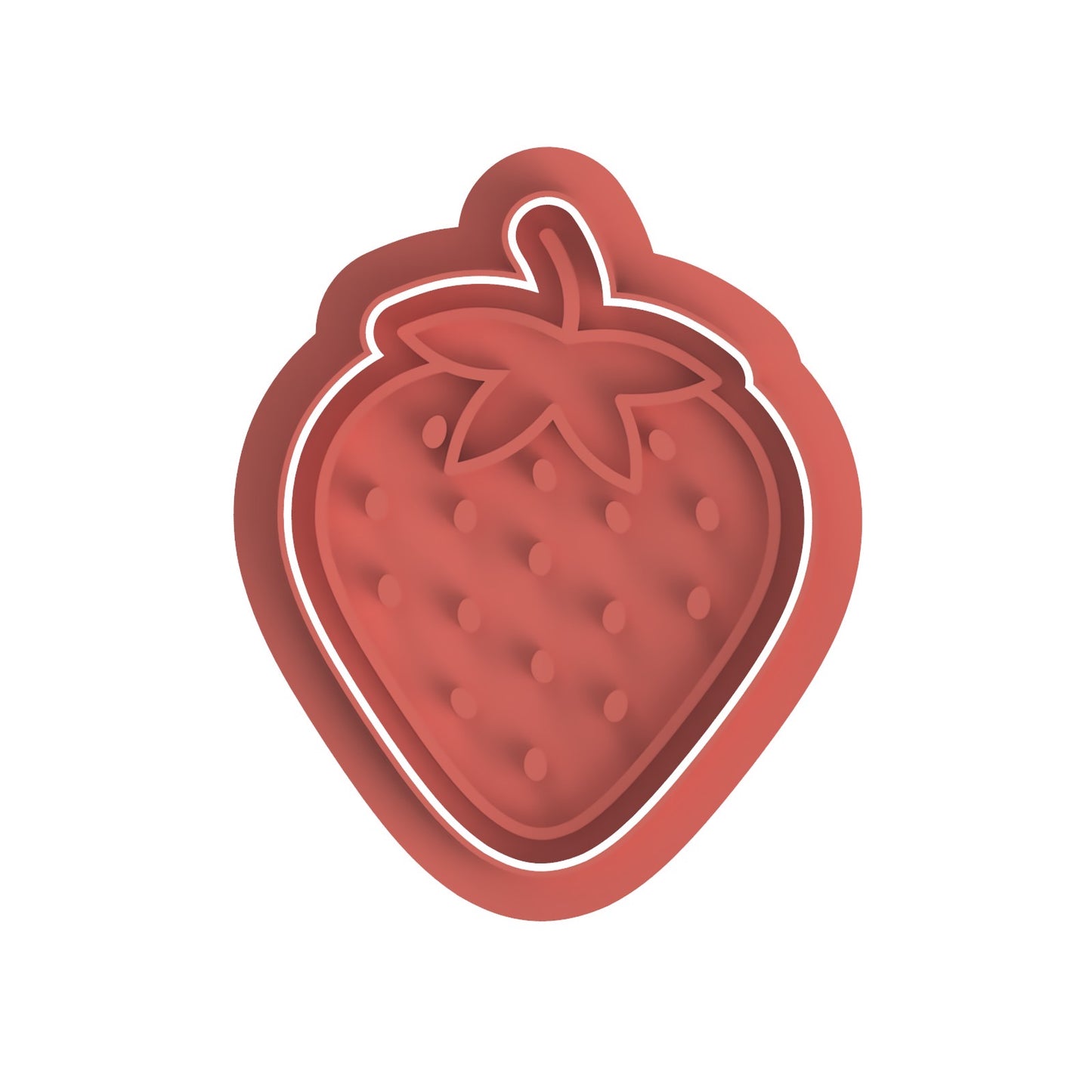 Strawberry cookie cutter with stamp