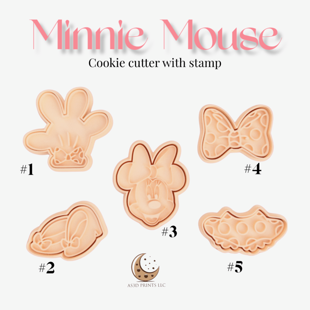 Minnie Mouse cookie cutter with stamp