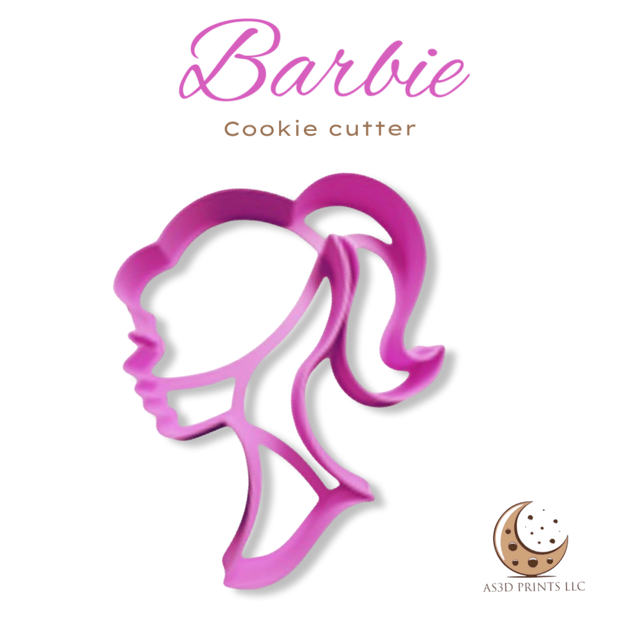 Barbie cookie cutter with stamp