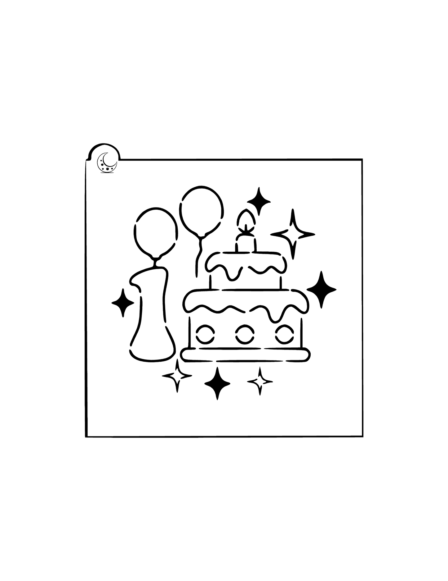 Birthday cake 1 Cookie Stencil