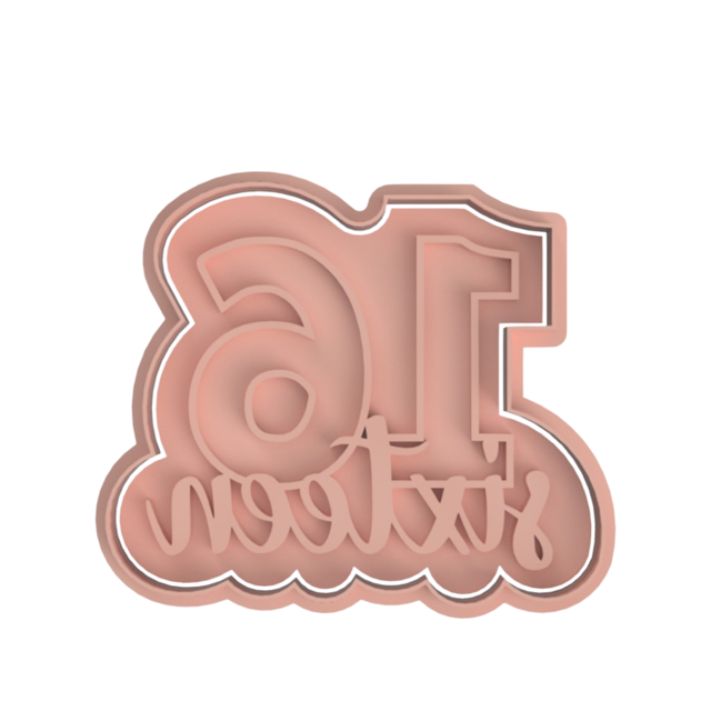 16 number cookie cutter with stamp
