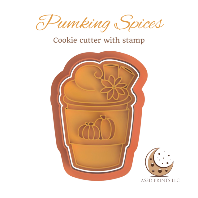 Pumpking Spices cookie cutter with stamp