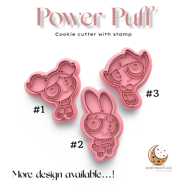 Power Puff cookie cutter with stamp