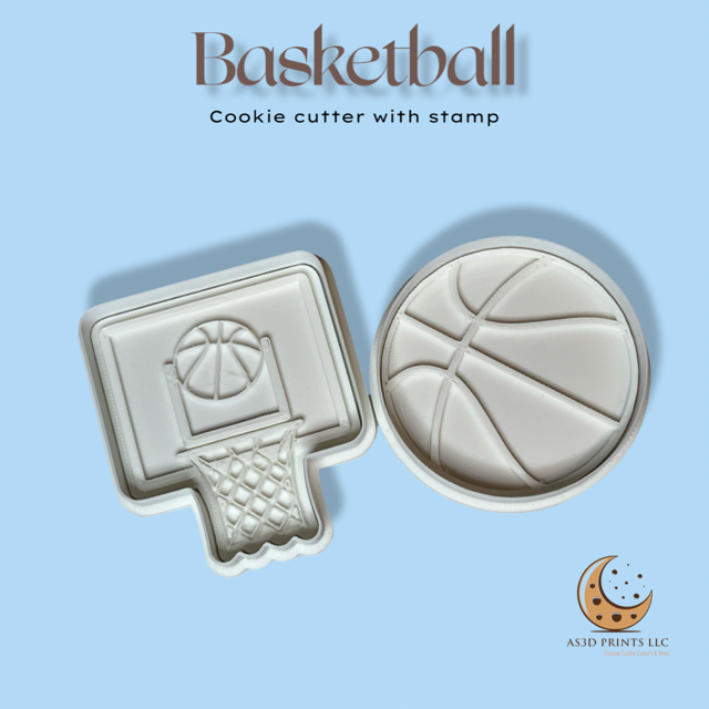 Basketball cookie cutter with stamp