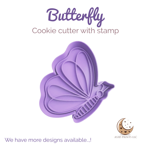 Butterfly cookie cutter with stamp