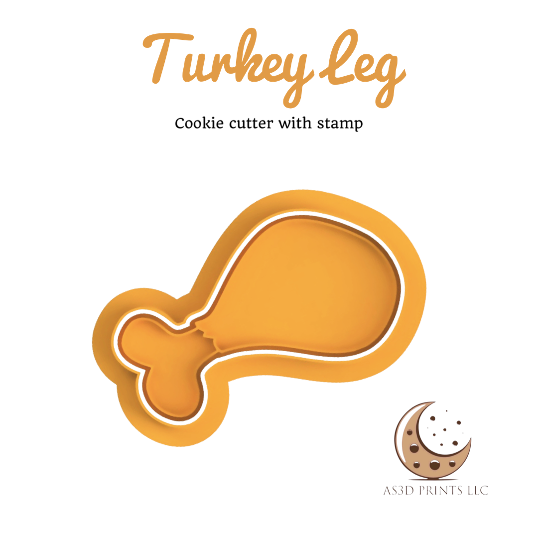 Turkey Leg cookie cutter with stamp