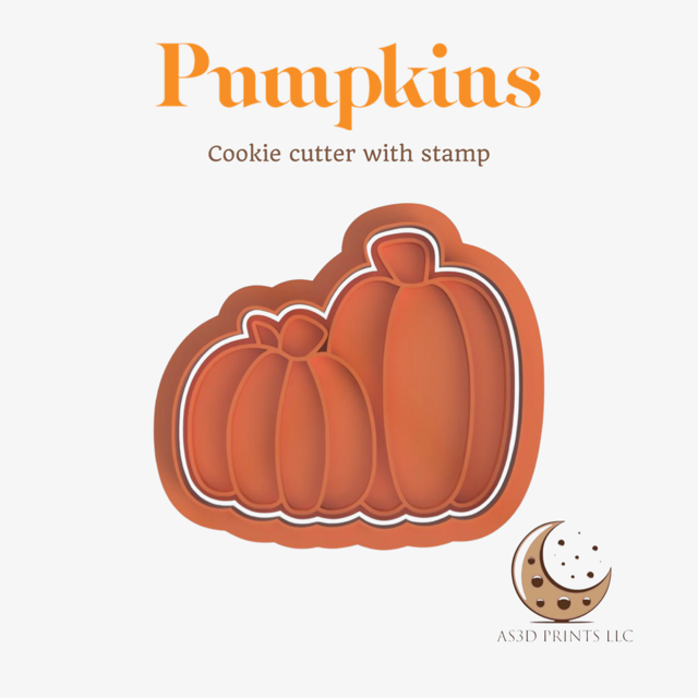Pumpkins cookie cutter with stamp