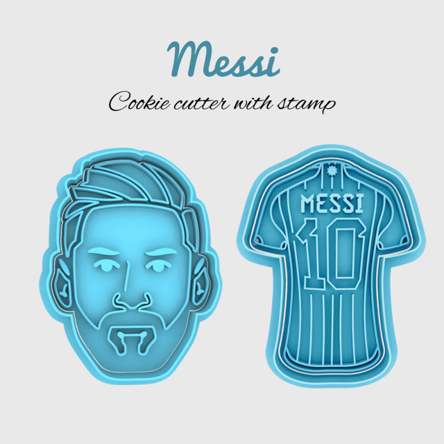 Messi cookie cutter with stamp
