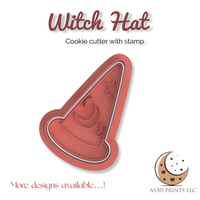 Witch Hat cookie cutter with stamp