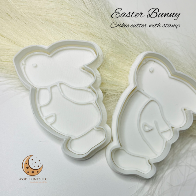 Bunny cookie cutter with stamp