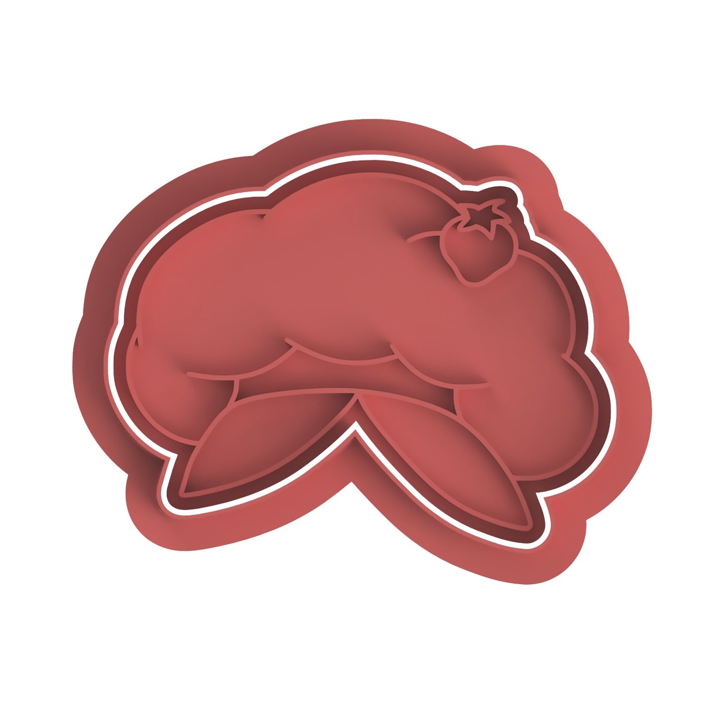 Strawberry Shortcake Hat cookie cutter with stamp