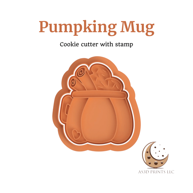 Pumpking Mug cookie cutter with stamp