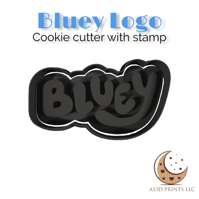 Bluey Logo cookie cutter with stamp