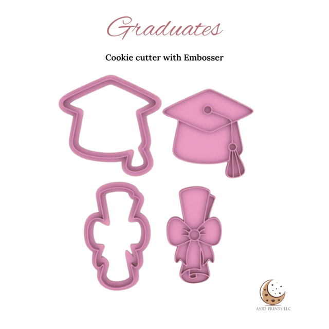 Graduates cookie cutter with stamp