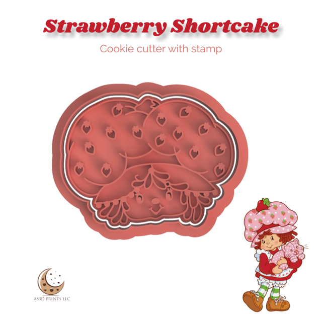 Strawberry Shortcake cookie cutter with stamp