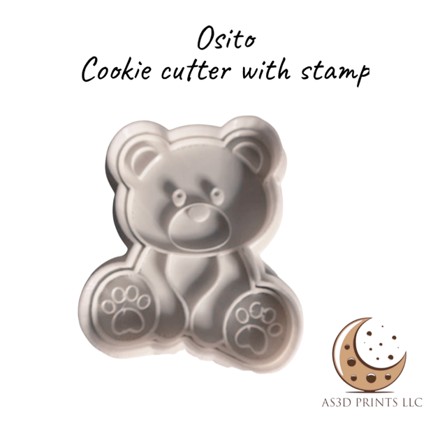 Osito cookie cutter with stamp