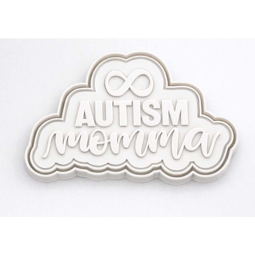 Autism momma cookie cutters with stamp