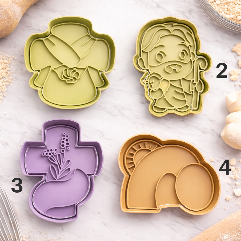 Christianism cookie cutter with stamp