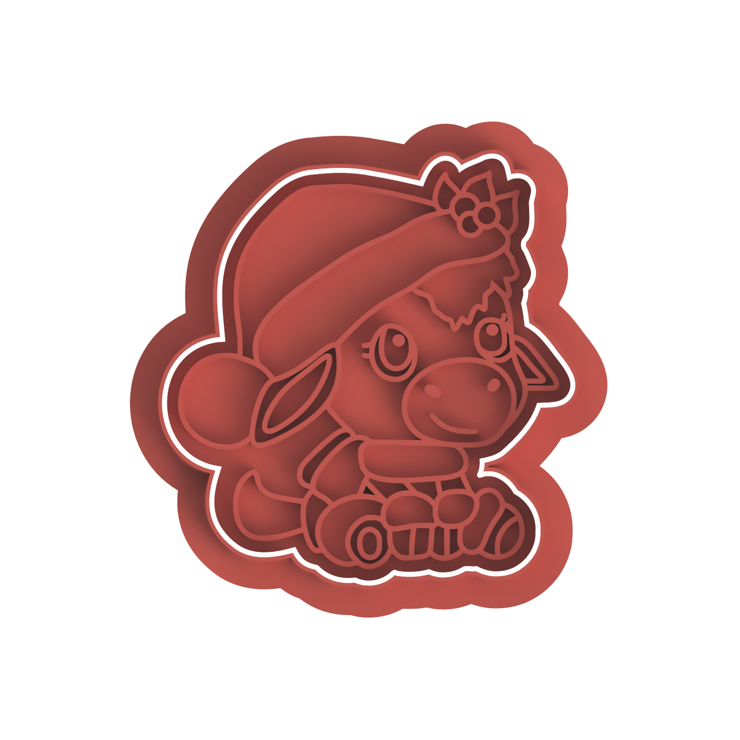 Christmas Donkey cookie cutter with stamp