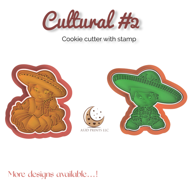 Cultural #2 cookie cutter with stamp