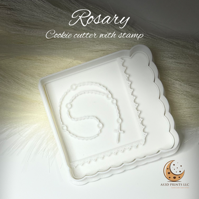 Rosary cookie cutter with stamp