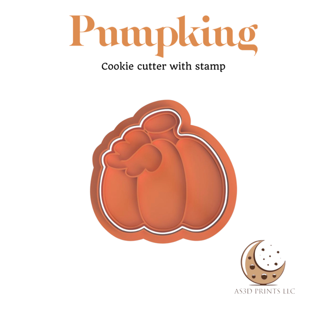 Pumpking cookie cutter with stamp