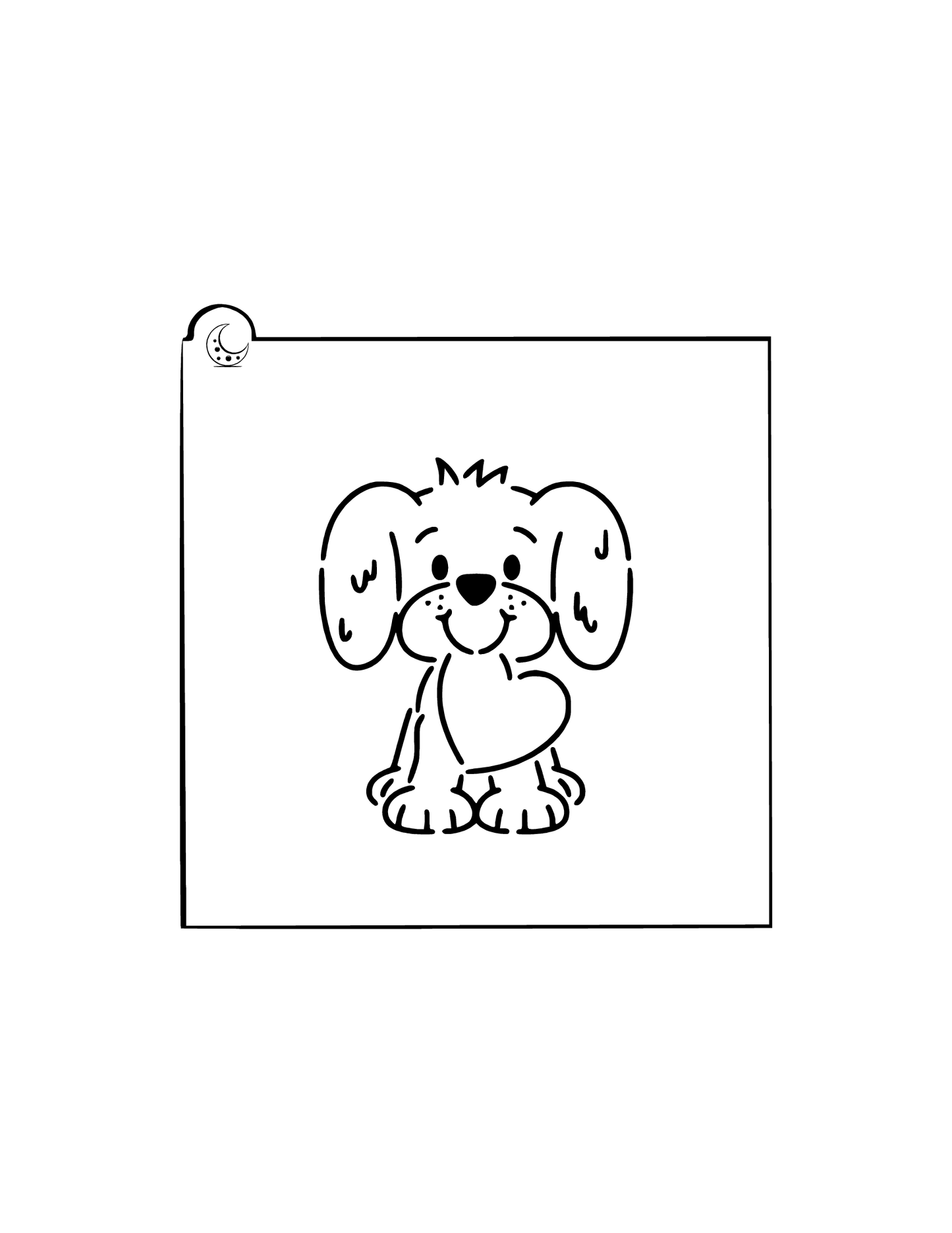 Dog with Heart Cookie Stencil