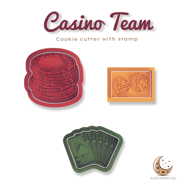 Casino Team cookie cutter with stamp