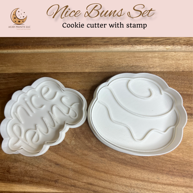 Nice Buns Set cookie cutter with stamp