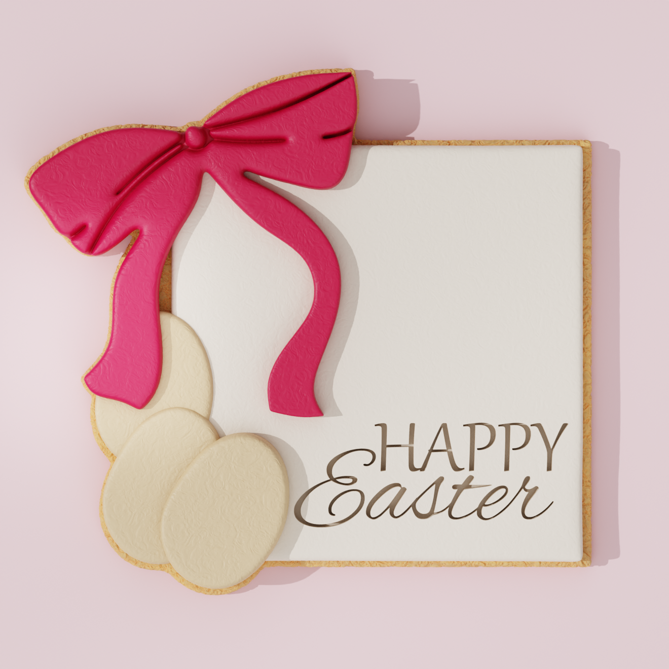 Easter plaque with eggs cutter fondant