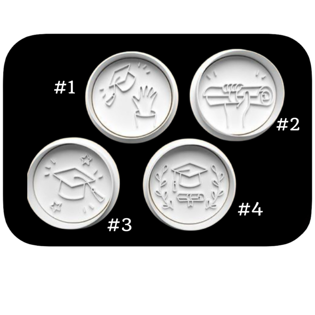 Graduation cookie cutter with stamp