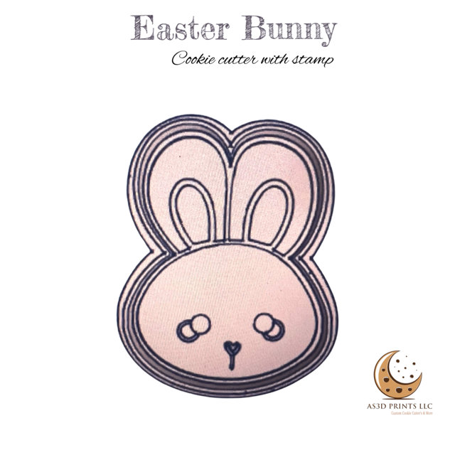 Easter Bunny cookie cutter with stamp