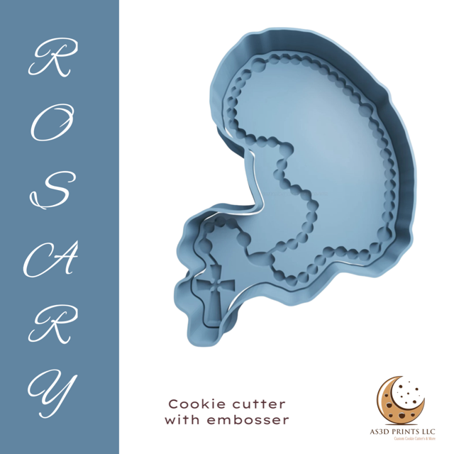 Rosary cookie cutter with embosser