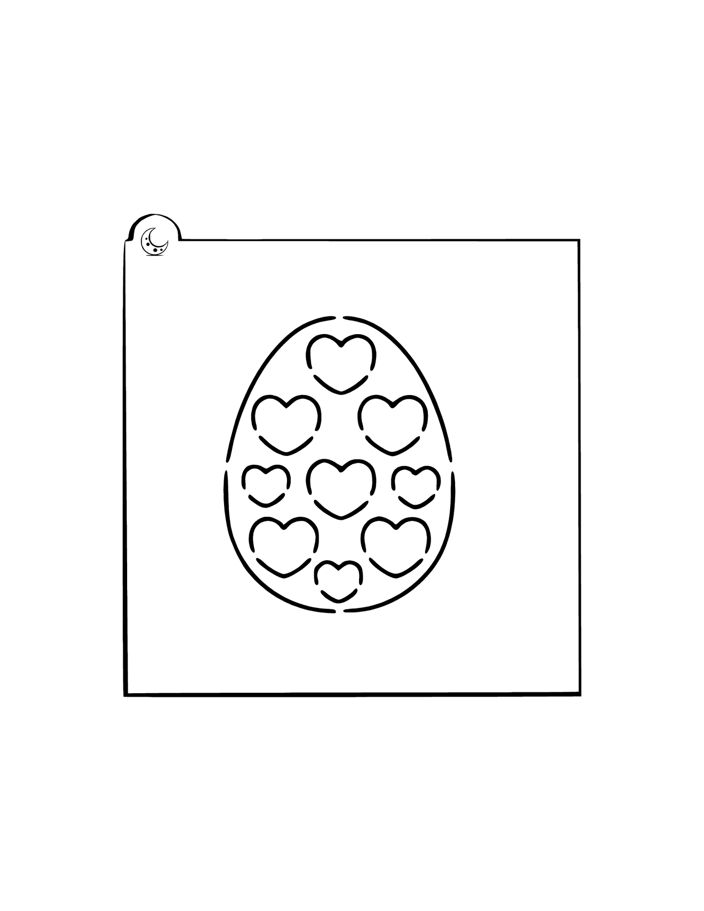 Easter Egg Heart Cookie Stencil