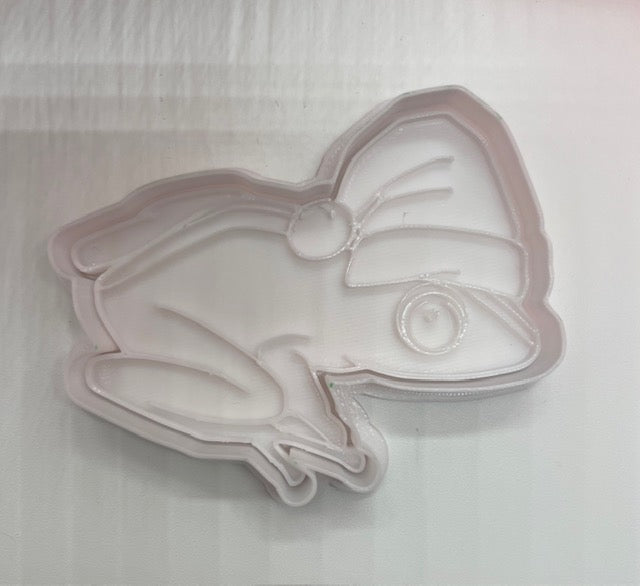 Coqui with Christmas hat cookie cutter with stamp