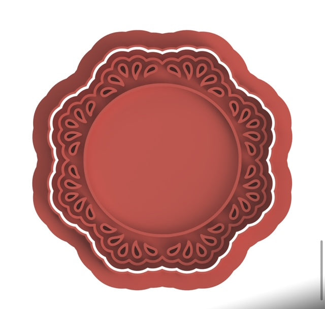 Plaquet Design #2 cookie cutter with stamp