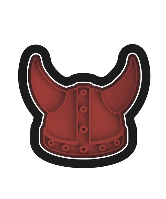 Viking Hat cookie cutter with stamp