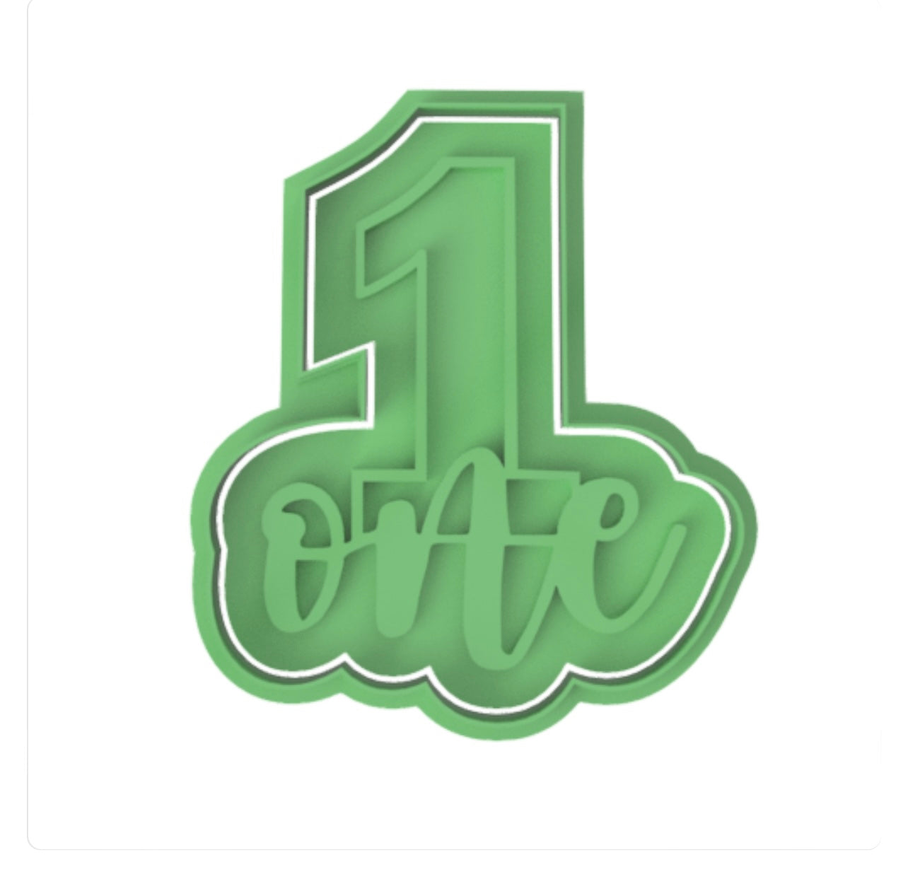 Number 1 with Letters cookie cutter with stamp