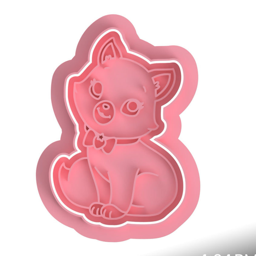 Strawberry Shortcake cat cookie cutter with stamp
