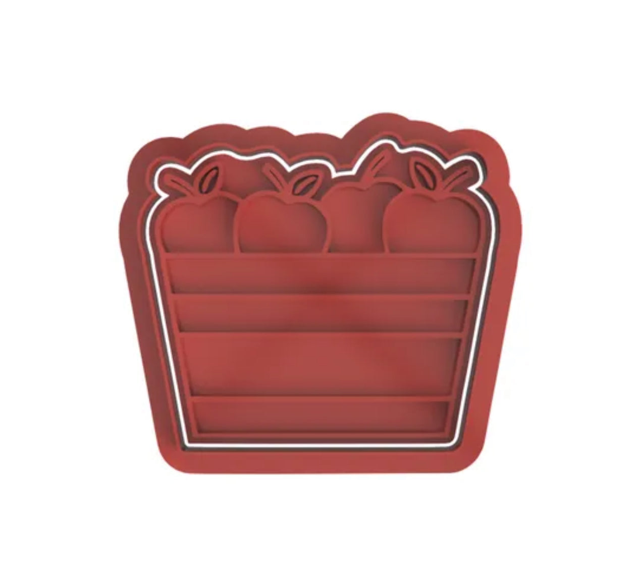 Apple basket cookie cutter with stamp
