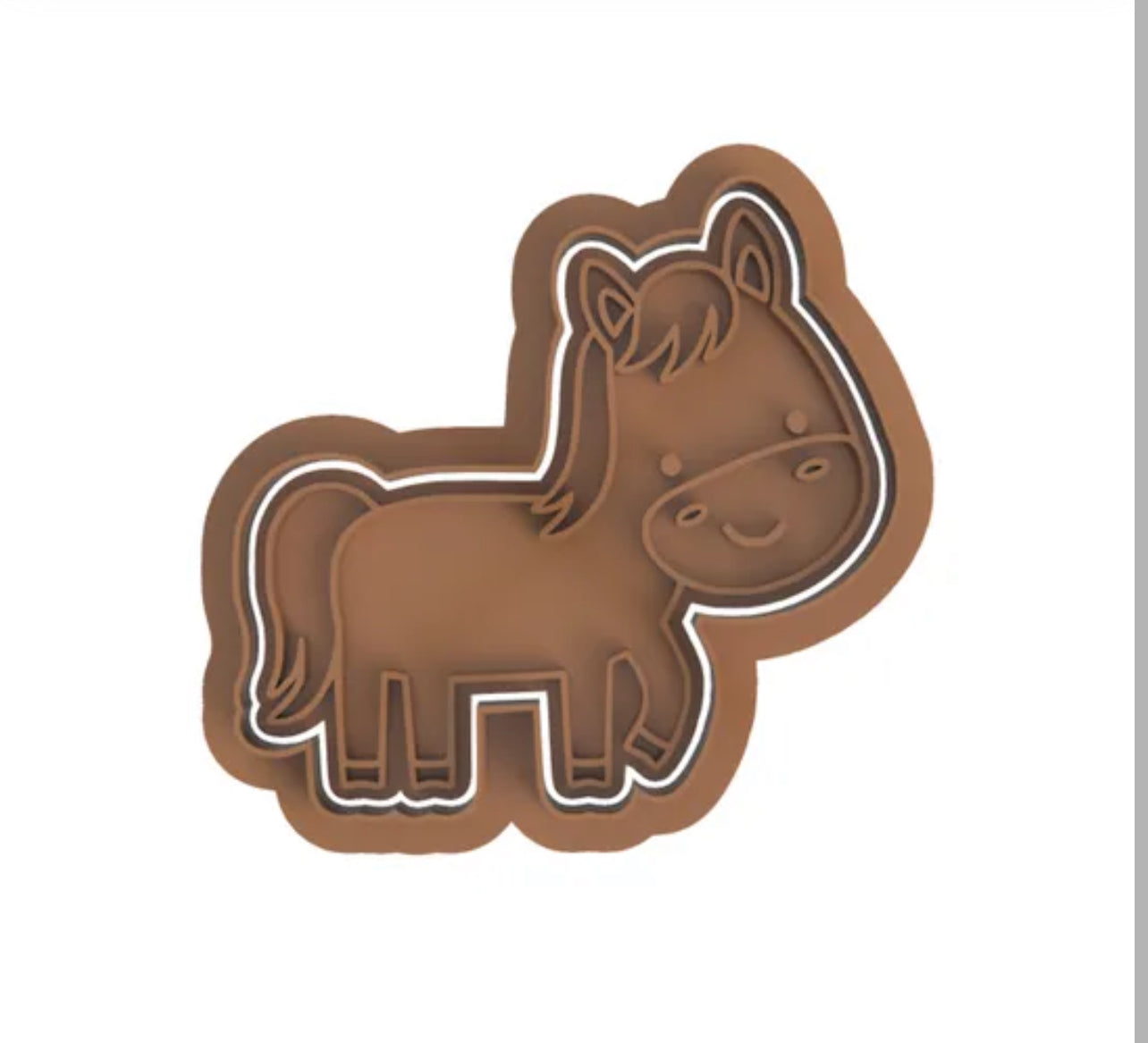 Horse cookie cutter with stamp