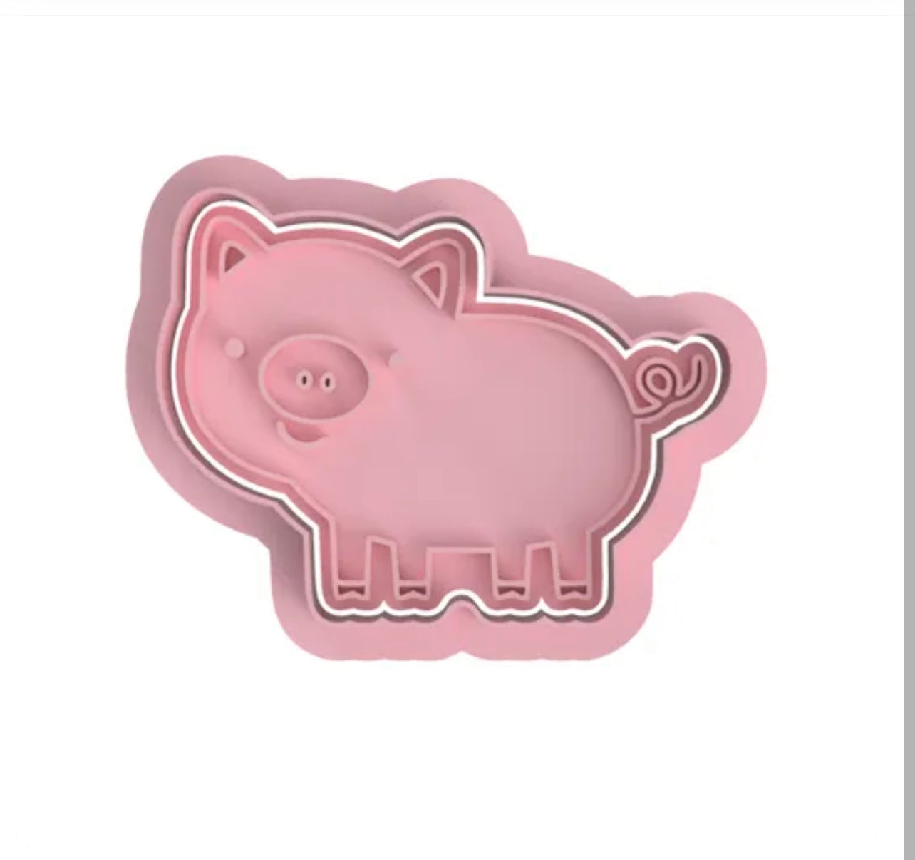 Pig cookie cutter with stamp