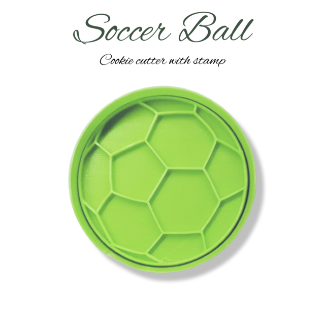 Soccer cookie cutter with stamp