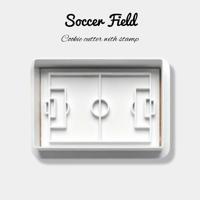 Soccer Field cookie cutter with stamp