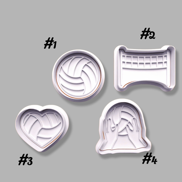 Volleyball cookie cutter with stamp