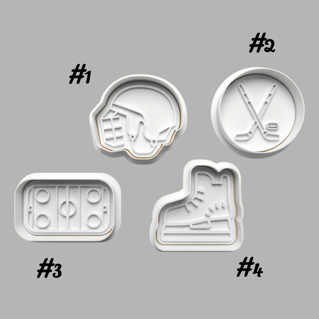 Ice Hockey cookie cutter with stamp