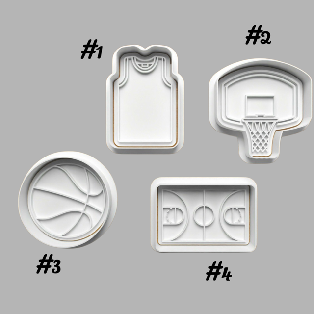 Basketball cookie cutter with stamp