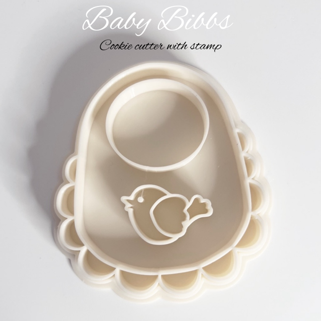 Baby Bibbs cookie cutter with stamp