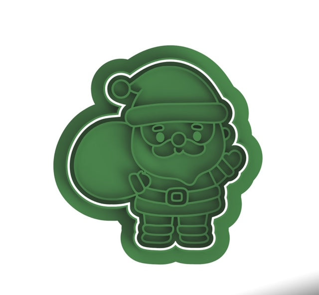 Santa Clous cookie cutter with stamp